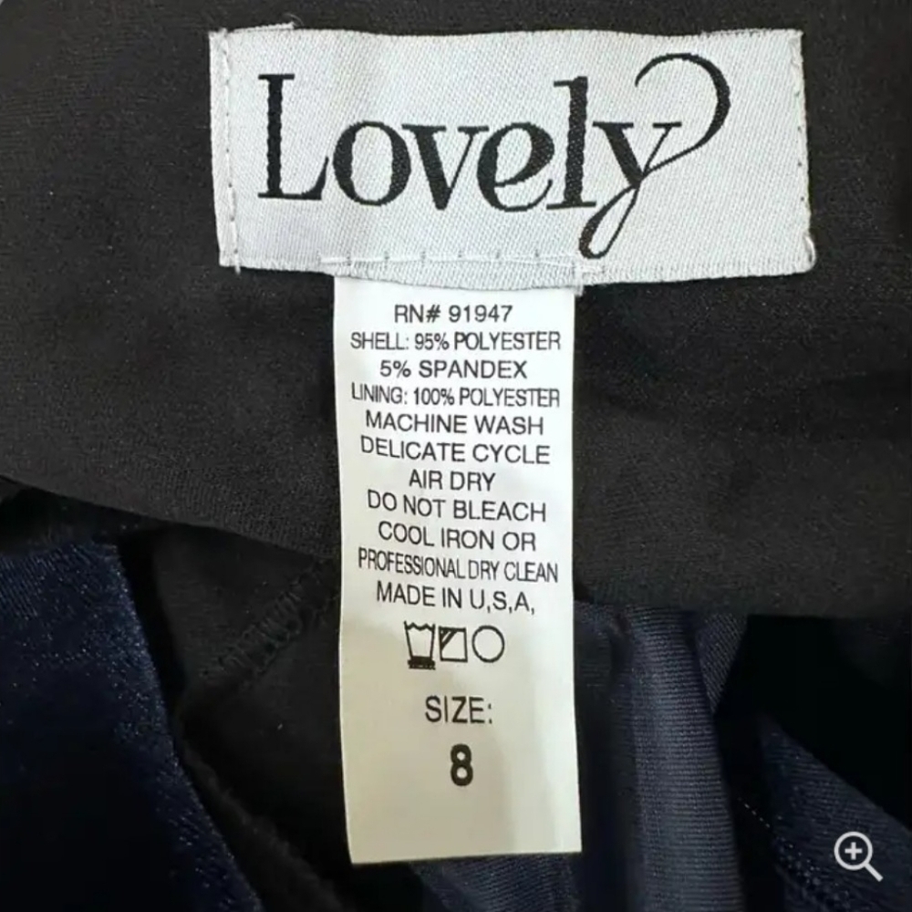 Lovely Navy Velvet front twist fl dress, NWT, Size 8 - Picture 3 of 11